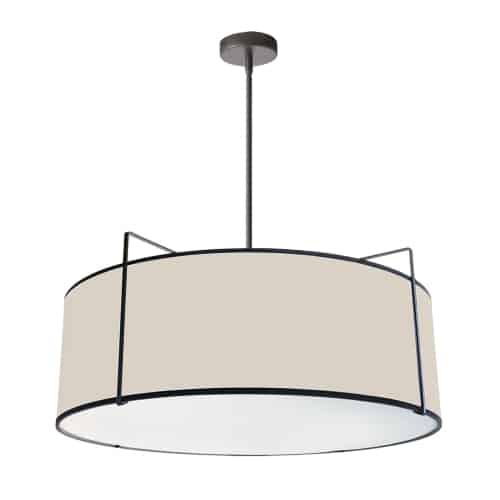 Trapezoid 4 Light Drum Pendant in Cream by Dainolite
