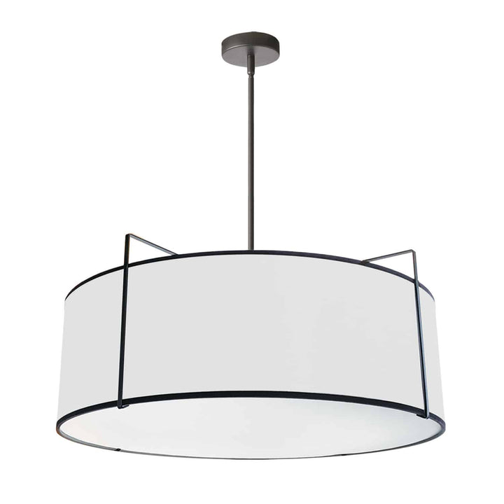 Trapezoid 4 Light Drum Pendant in White by Dainolite