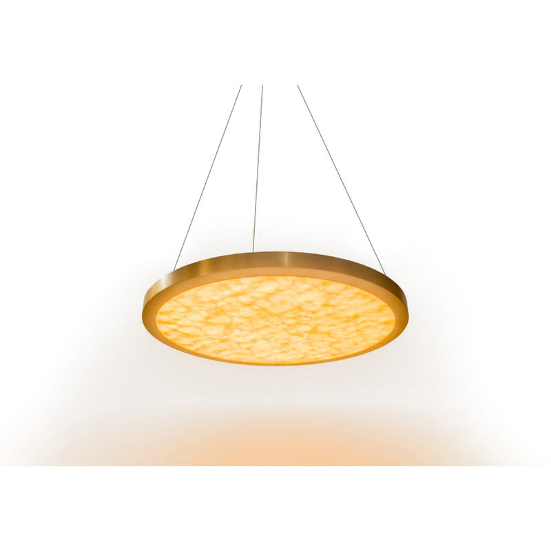 Satin Brass Chandelier with Faux Alabaster Shade by Bethel