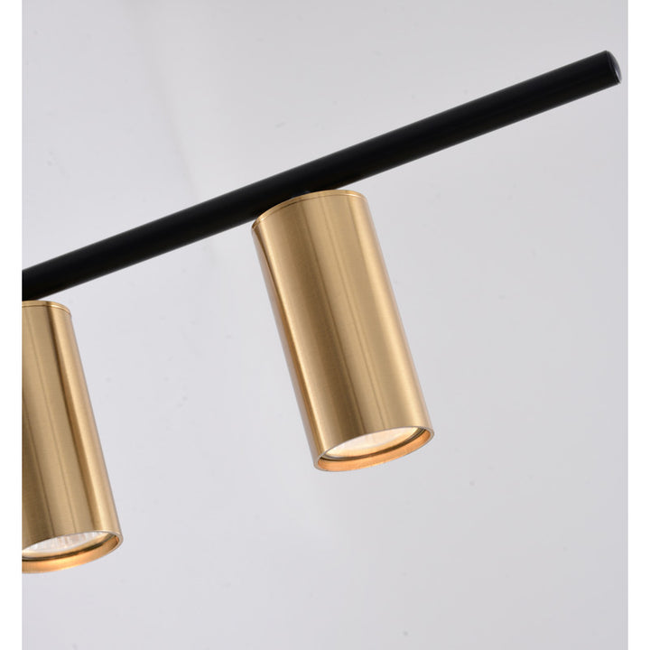 Black Frame LED Chandelier with Gold Accent Lights by Bethel - view 2