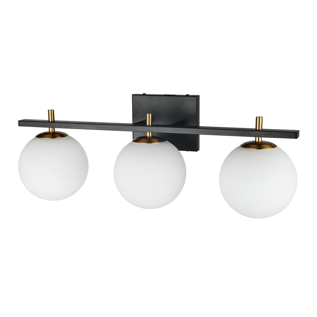 Vivaldi 3 Light Halogen Vanity in Matte Black by Dainolite