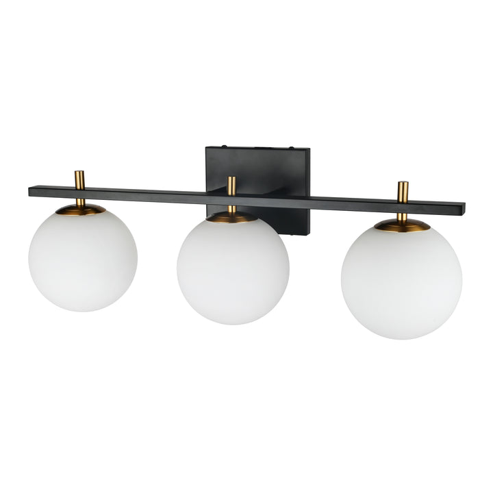 Vivaldi 3 Light Halogen Vanity in Matte Black by Dainolite