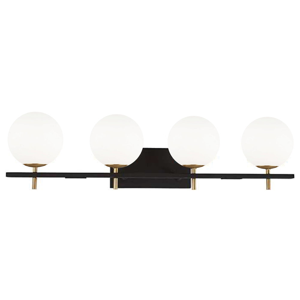 Vivaldi 4 Light Halogen Vanity in Matte Black by Dainolite