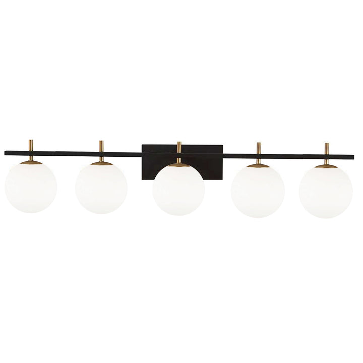 Vivaldi 5 Light Halogen Vanity in Matte Black by Dainolite