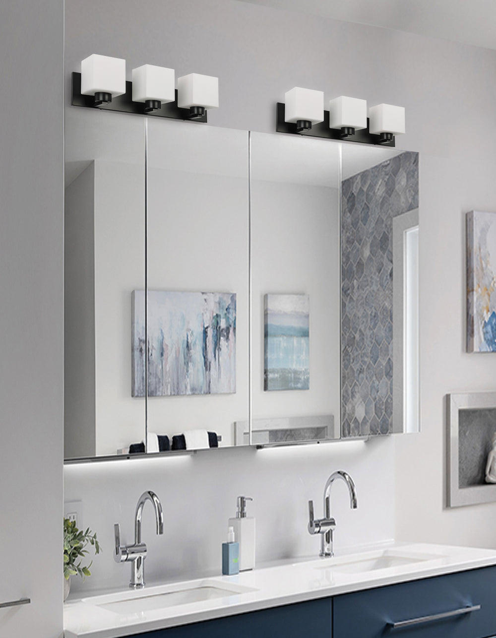 Veda 3 Light Vanity by Dainolite - view 2