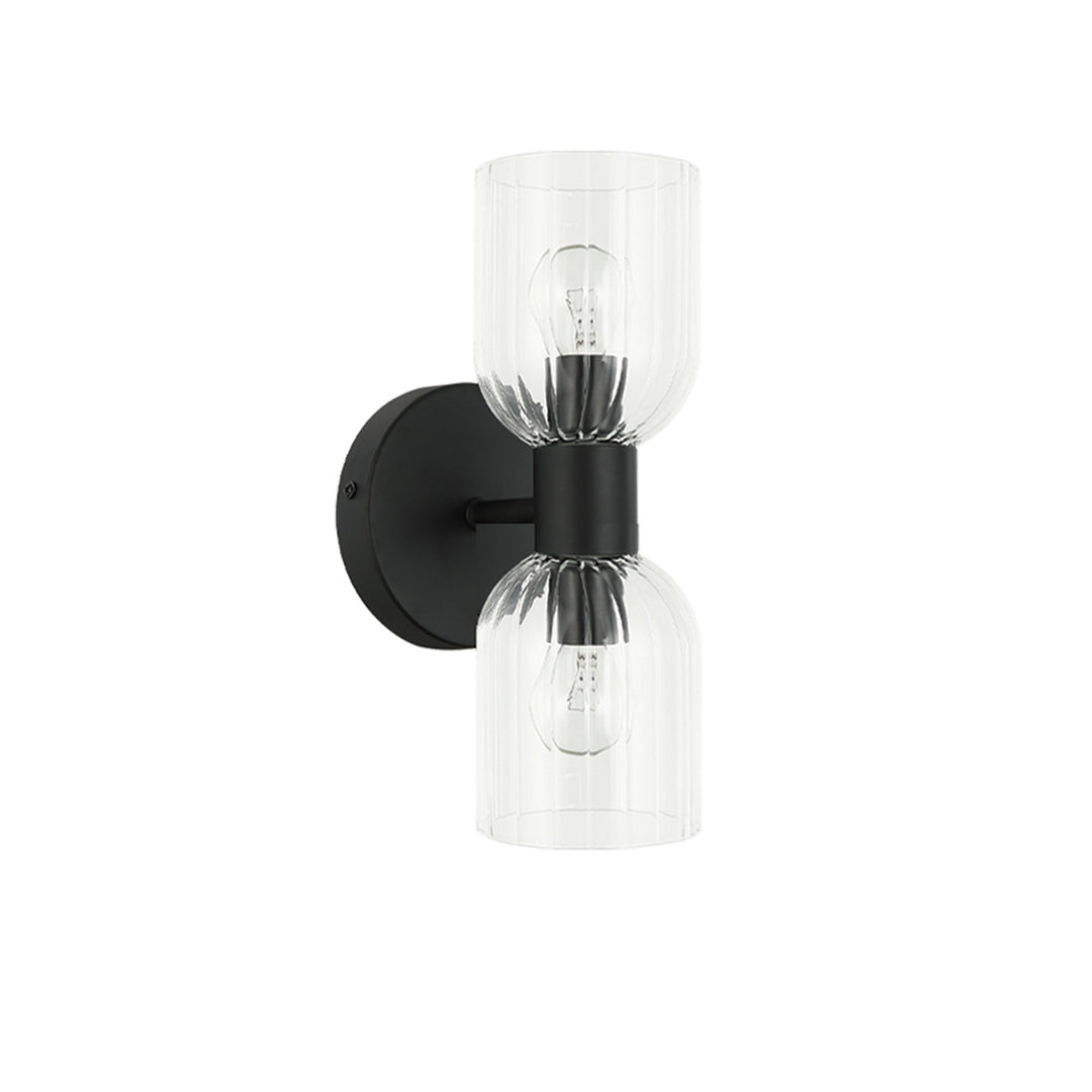 Vienna 2 Light Wall Sconce in Matte Black by Dainolite