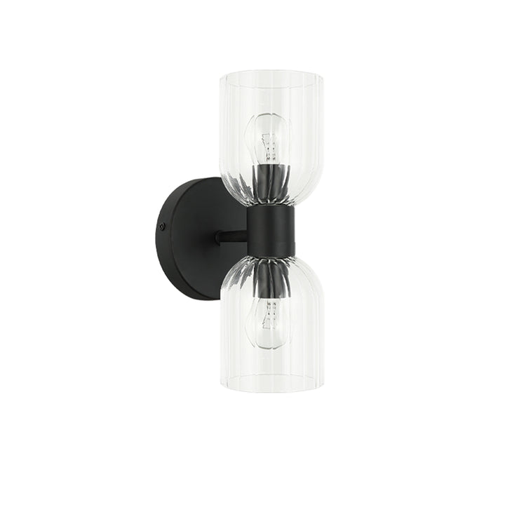 Vienna 2 Light Wall Sconce in Matte Black by Dainolite