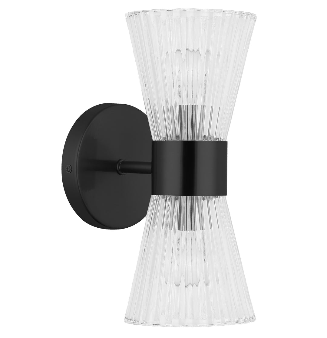 Vienna 2 Light Wall Sconce (VIE-112W) in Matte Black by Dainolite