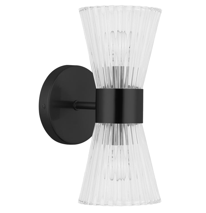 Vienna 2 Light Wall Sconce (VIE-112W) in Matte Black by Dainolite