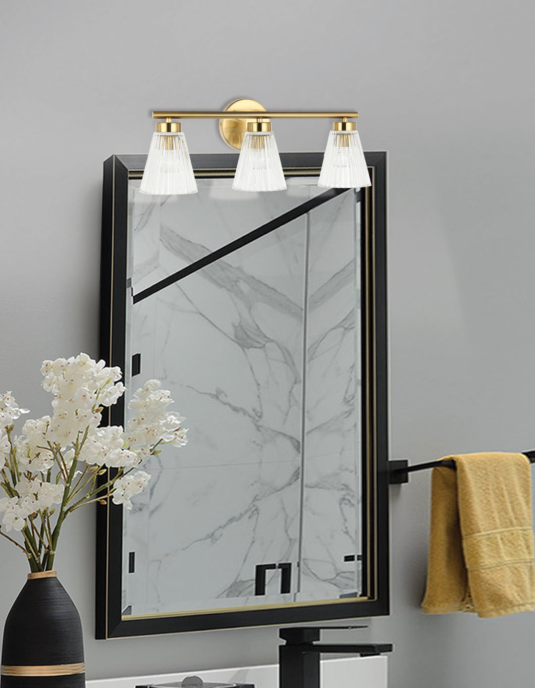 Vienna 3 Light Vanity (VIE-223W) by Dainolite - view 2