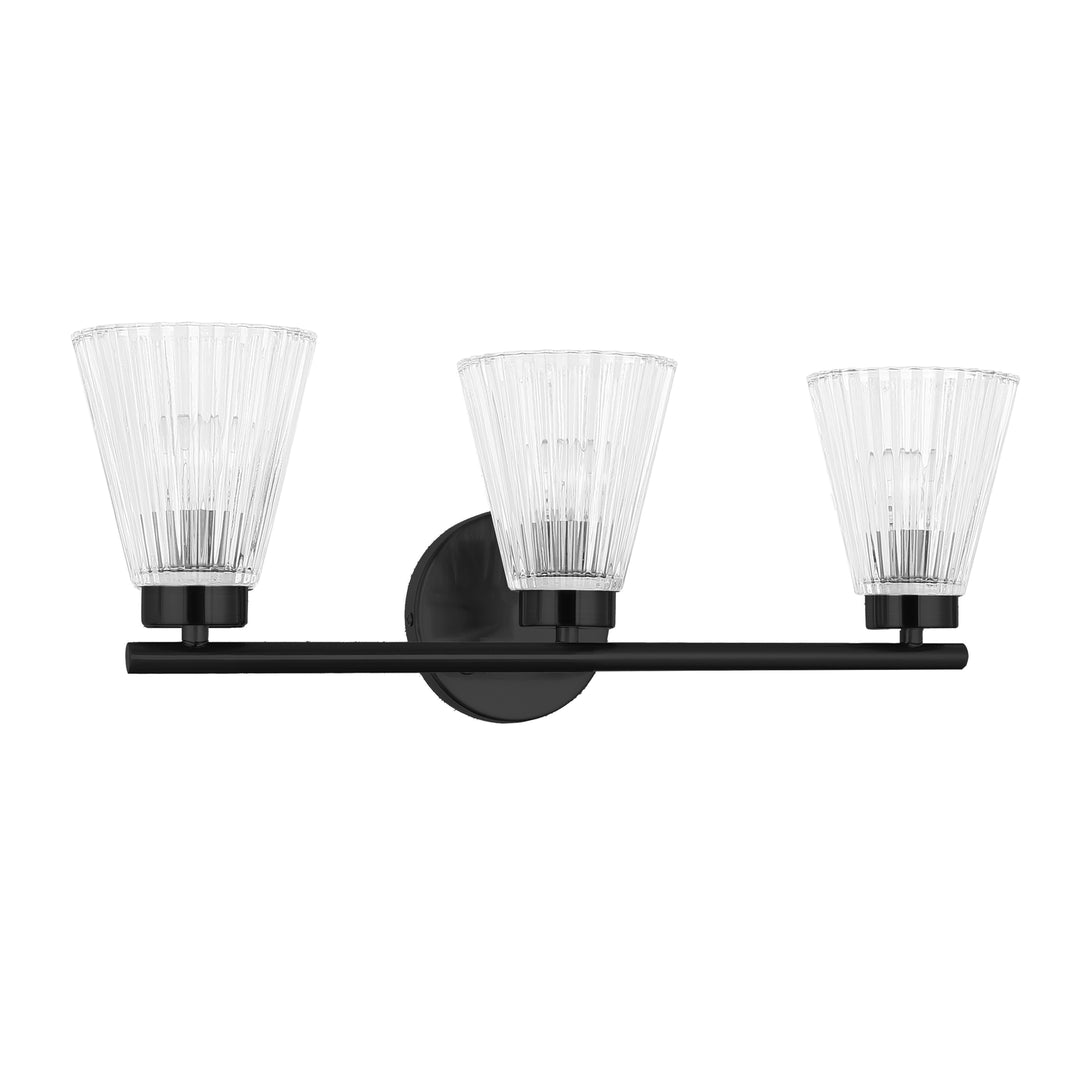 Vienna 3 Light Vanity (VIE-223W) in Matte Black by Dainolite