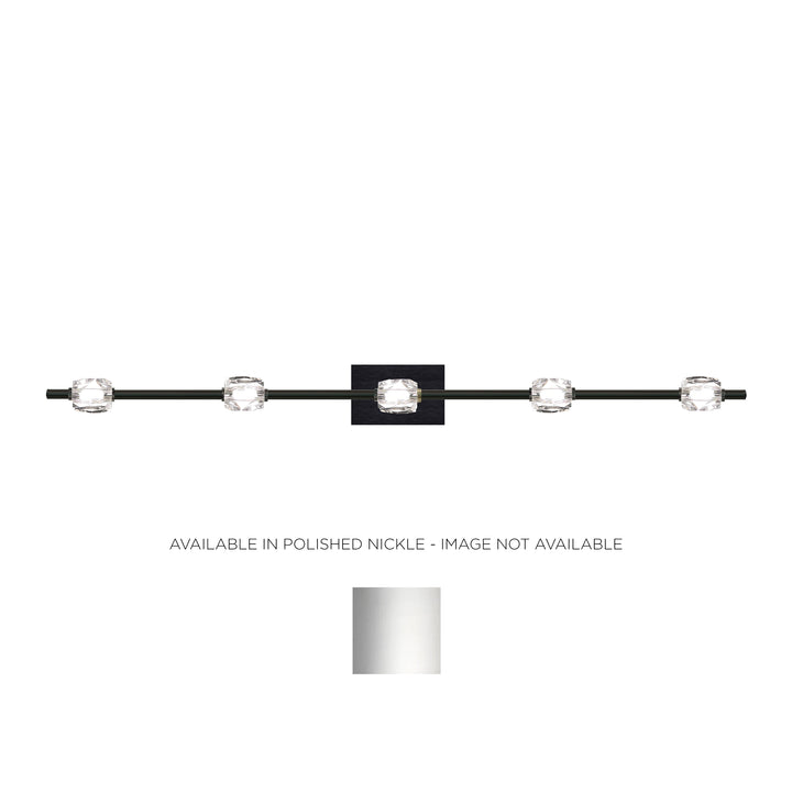 Diamante Crystal Bath Bar in Polished Nickel by Zeev