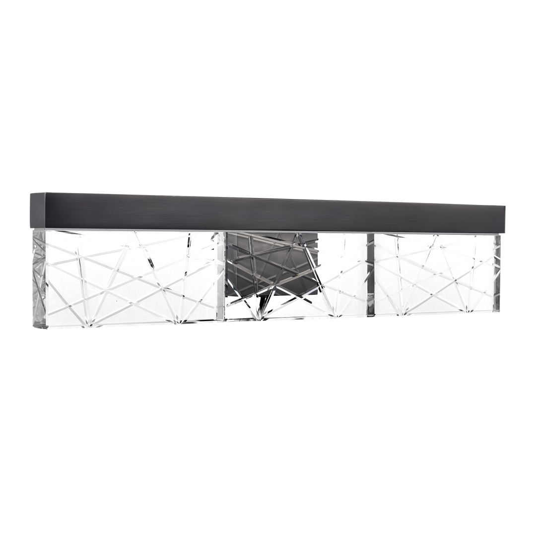 Lucus Crystal Vanity in Satin Brushed Black by Zeev