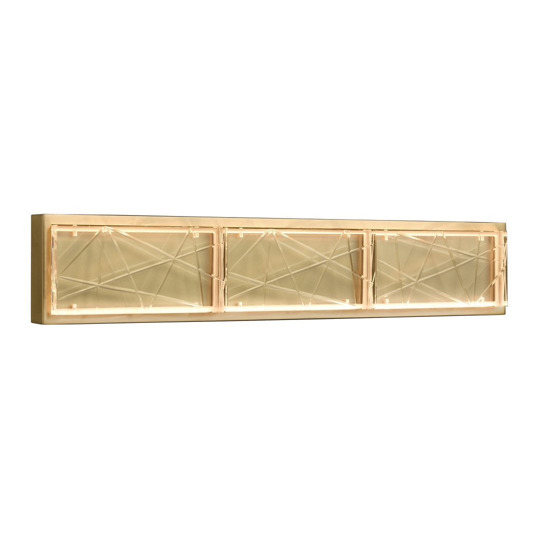 Lucus Crystal Wall Sconce in Aged Brass by Zeev