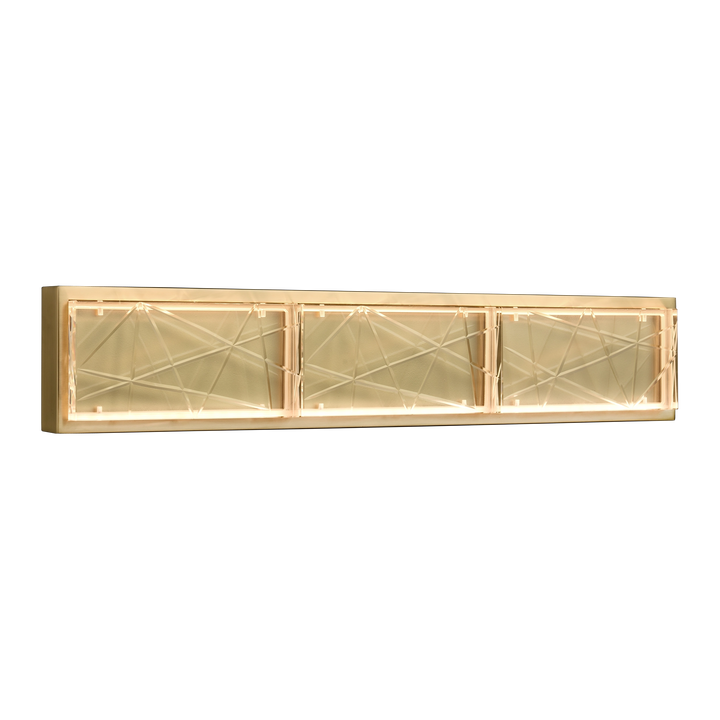 Lucus Crystal Wall Sconce in Aged Brass by Zeev