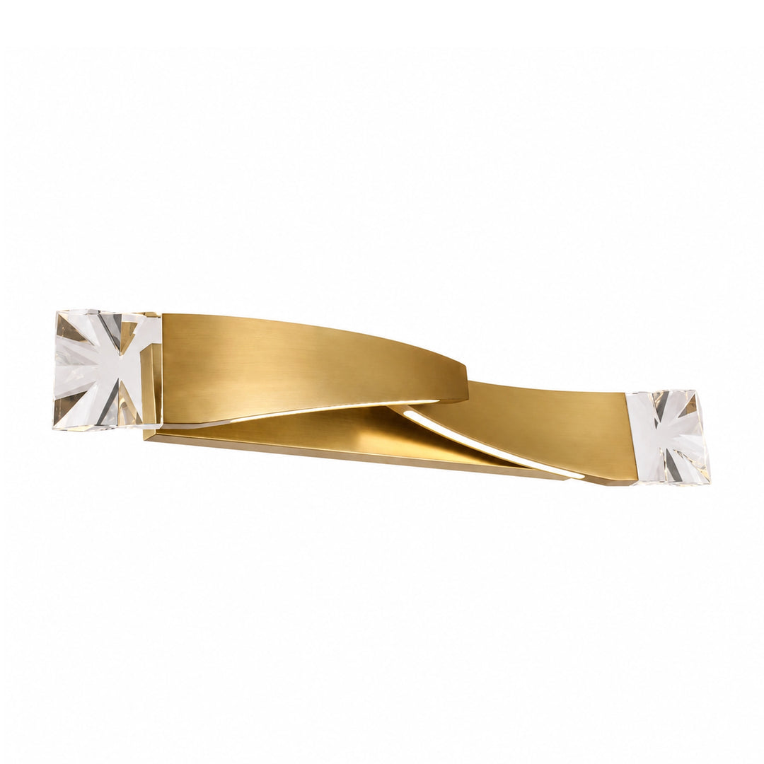 Arcus Segmental Crystal Vanity Light in Aged Brass by Zeev