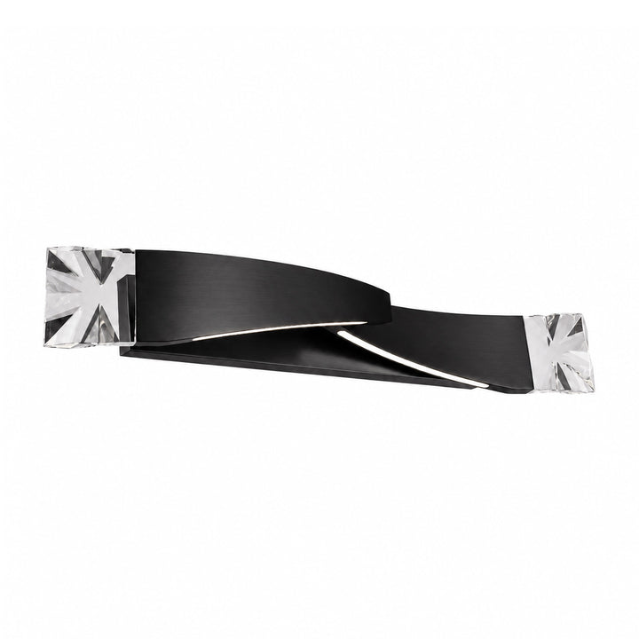 Arcus Segmental Crystal Vanity Light in Satin Brushed Black by Zeev