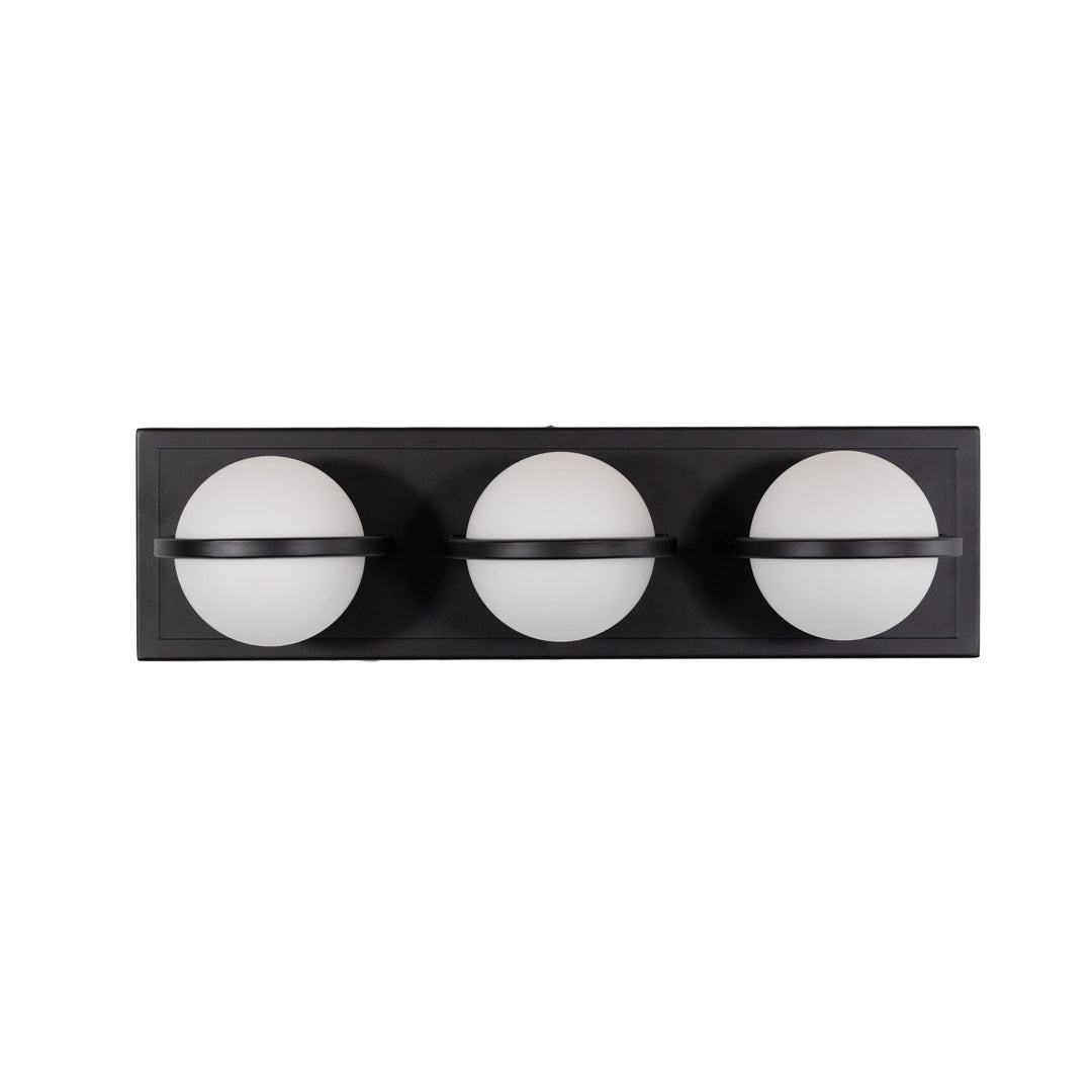 Vector LED Vanity Light in Black with Acrylic Lens by Russell