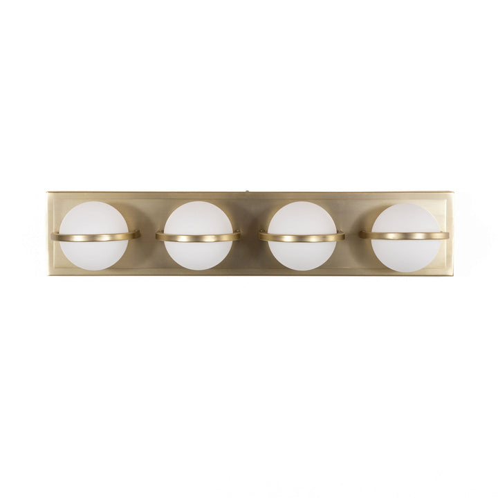 Vector LED Vanity Light in Soft Gold with Opal Glass by Russell