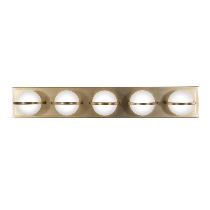 Vector LED Vanity Light in Soft Gold with Opal Glass by Russell