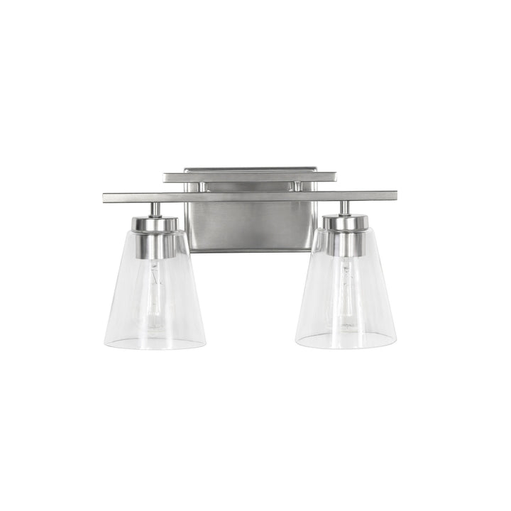 Spire Vanity Light in Brushed Chrome with Clear Glass by Russell