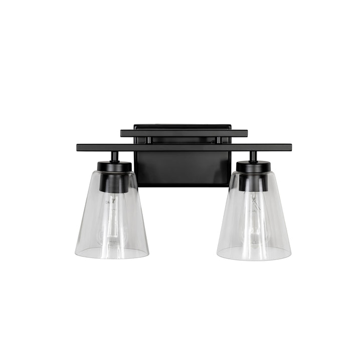 Spire Vanity Light in Black with Clear Glass by Russell