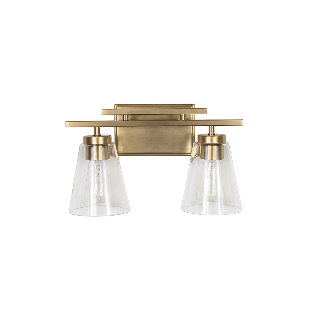 Spire Vanity Light in Soft Gold with Clear Glass by Russell