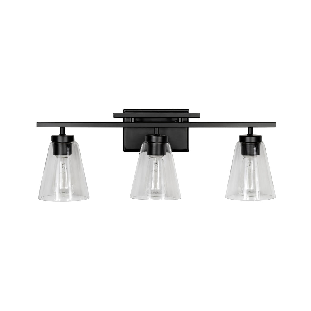 Spire Vanity Light in Black with Clear Glass by Russell