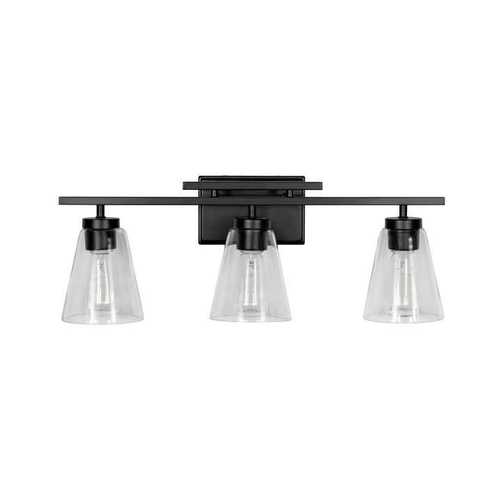Spire Vanity Light in Black with Clear Glass by Russell