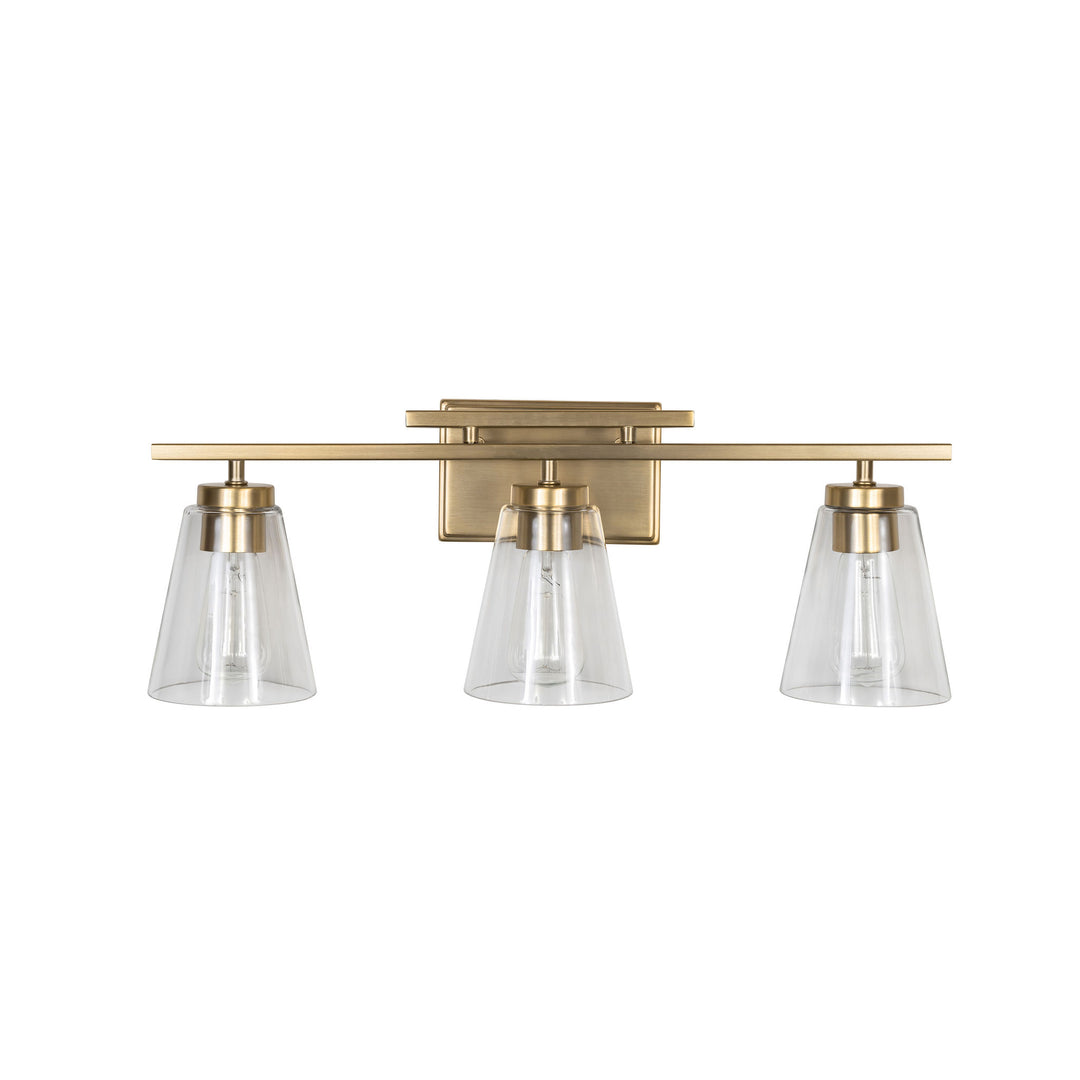 Spire Vanity Light in Soft Gold with Clear Glass by Russell
