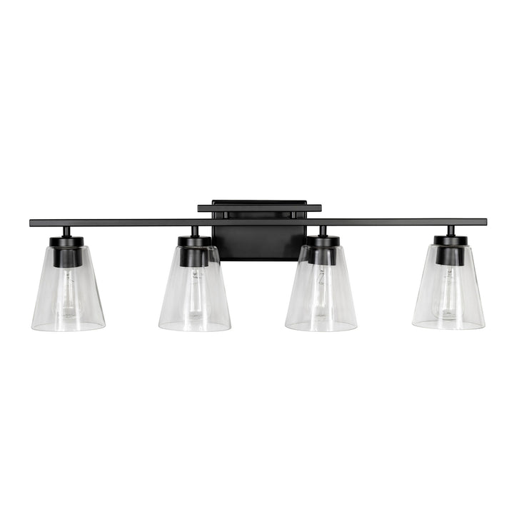 Spire Vanity Light in Black with Clear Glass by Russell