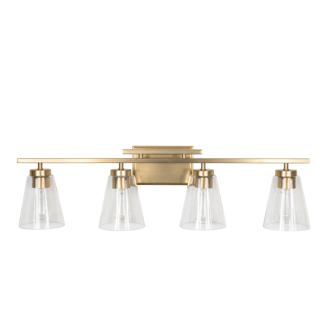 Spire Vanity Light in Soft Gold with Clear Glass by Russell