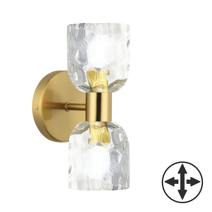 Vallora 2 Light Wall Sconce in Aged Brass by Dainolite