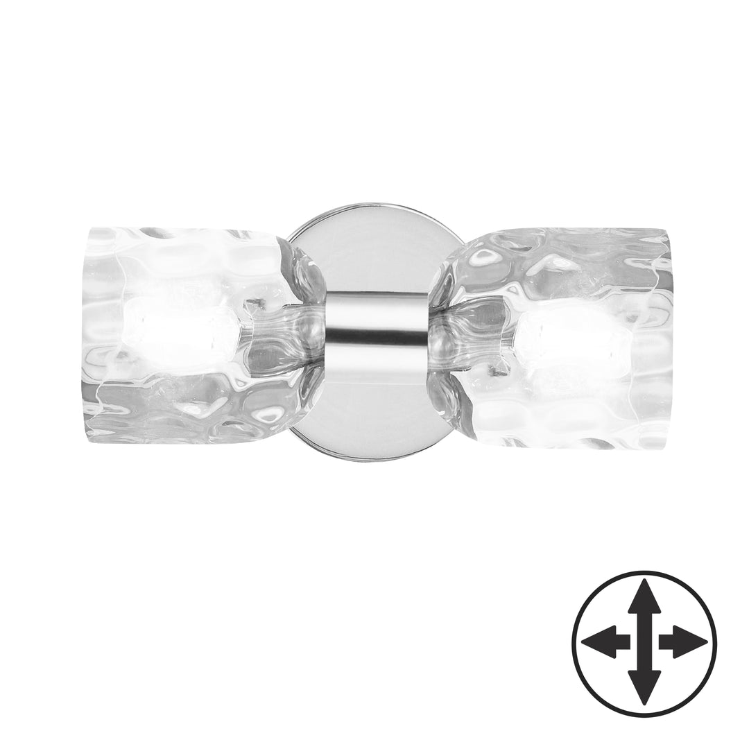 Vallora 2 Light Wall Sconce in Polished Chrome by Dainolite