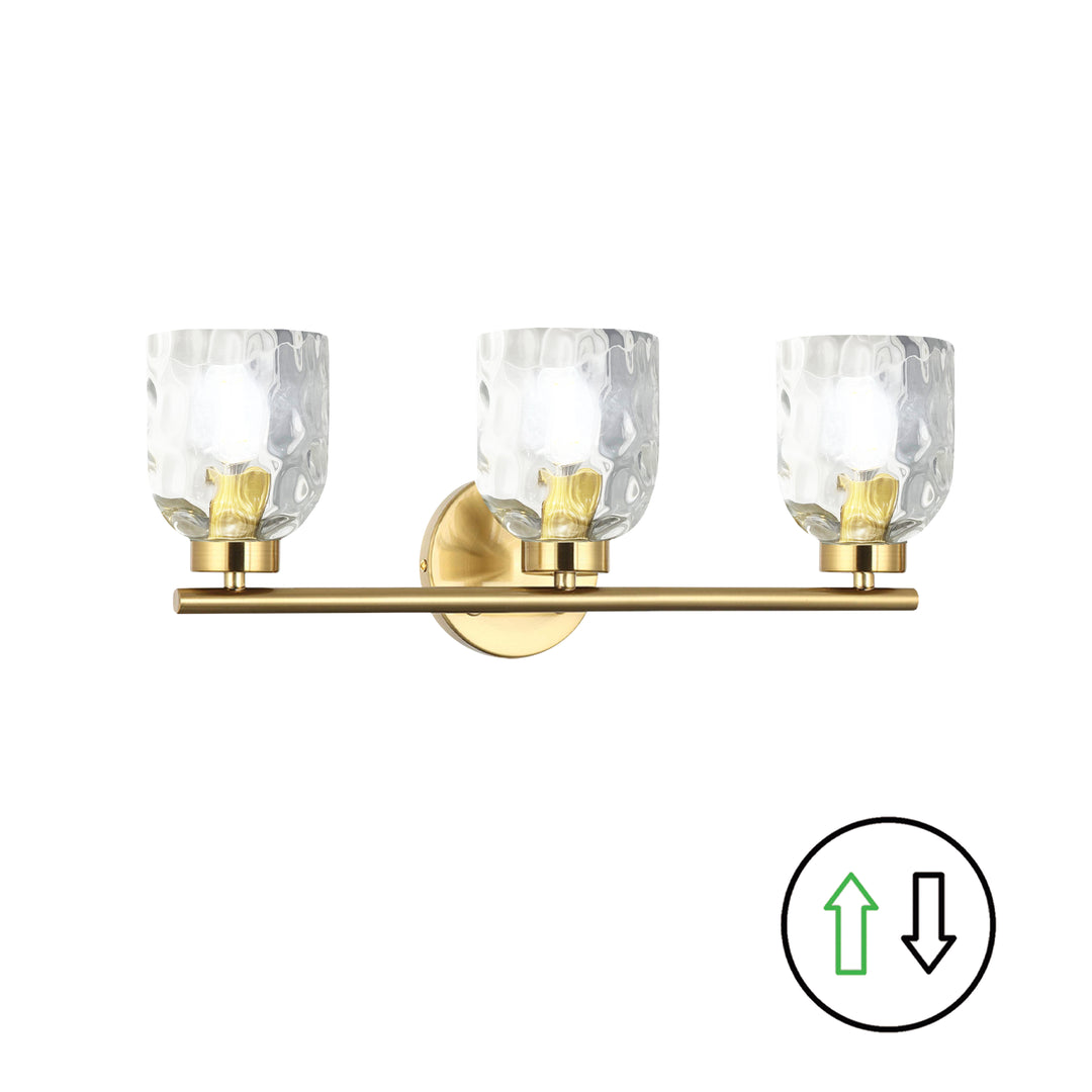 Vallora 3 Light Vanity in Aged Brass by Dainolite