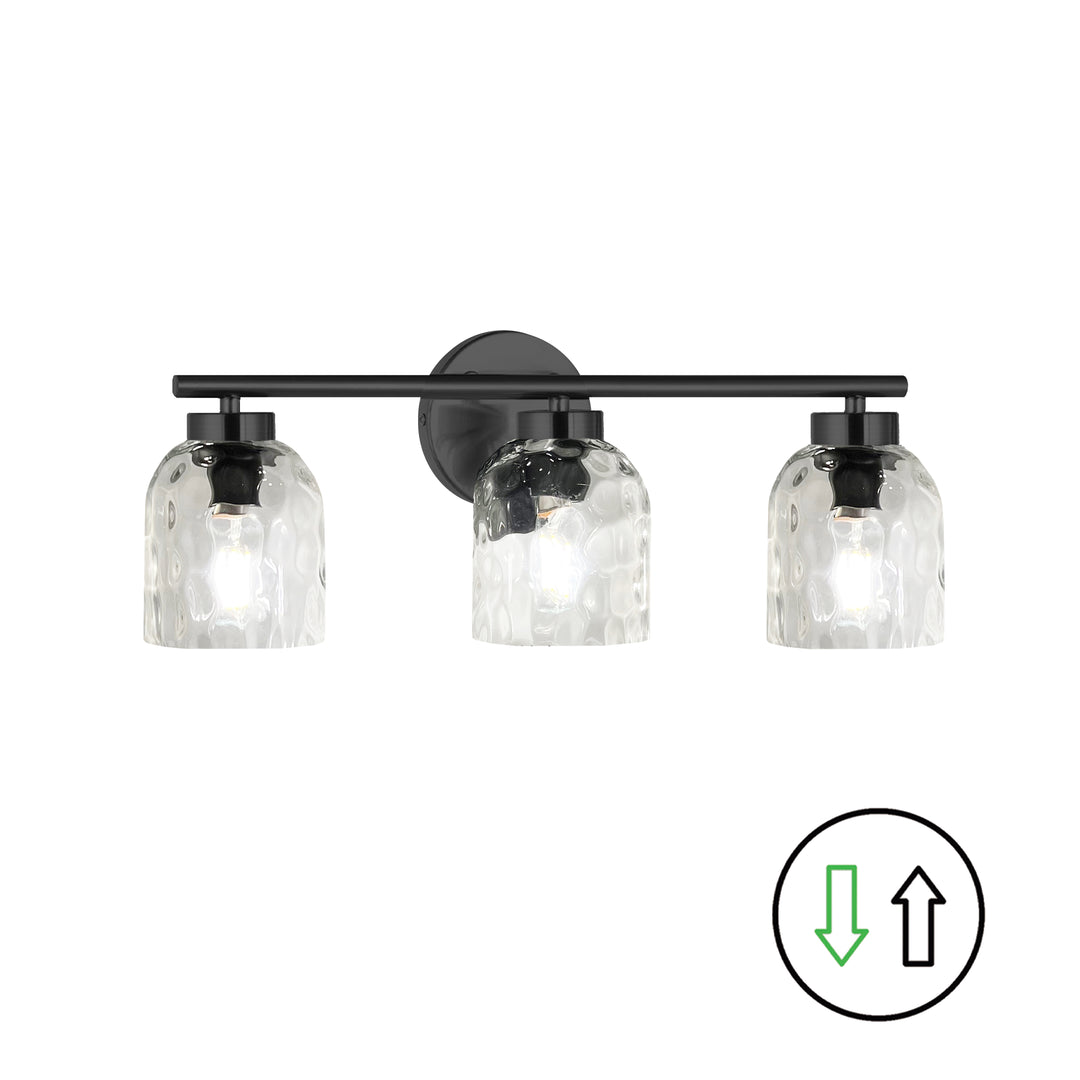 Vallora 3 Light Vanity in Matte Black by Dainolite