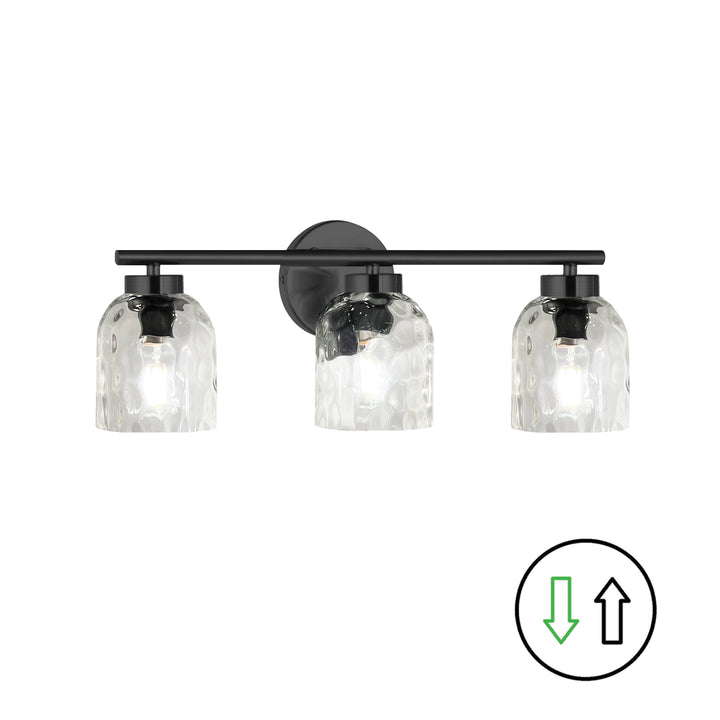 Vallora 3 Light Vanity in Matte Black by Dainolite