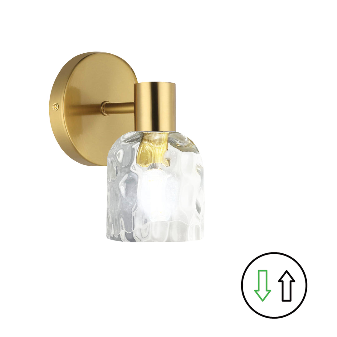 Vallora 1 Light Wall Sconce in Aged Brass by Dainolite
