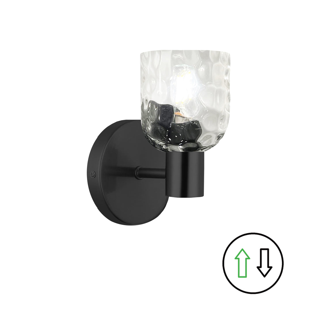 Vallora 1 Light Wall Sconce in Matte Black by Dainolite