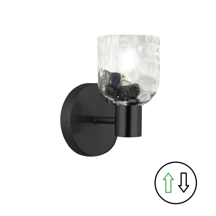 Vallora 1 Light Wall Sconce in Matte Black by Dainolite