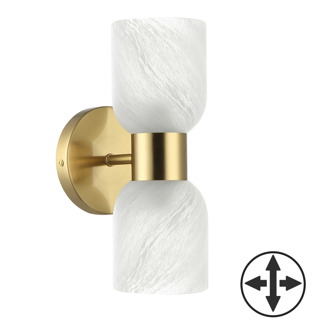 Vonda 2 Light Wall Sconce in Aged Brass by Dainolite