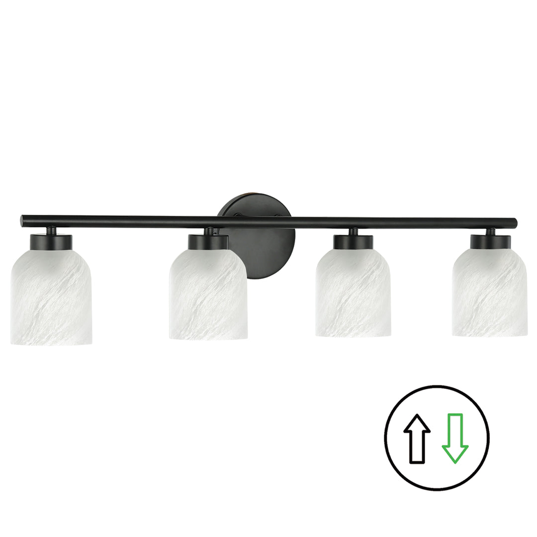 Vonda 4 Light Vanity in Matte Black by Dainolite