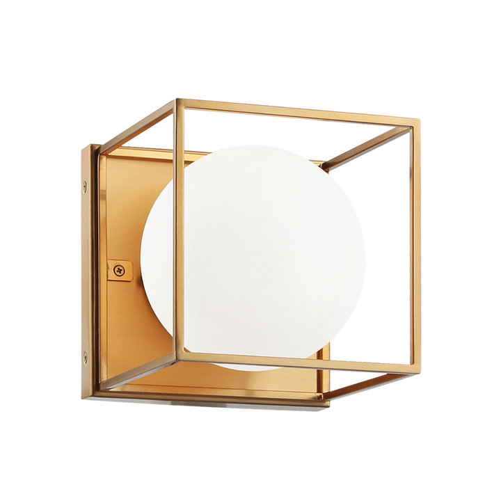 Steel Square Frame with Frosted Glass Shade Flush Mount / Wall Sconce