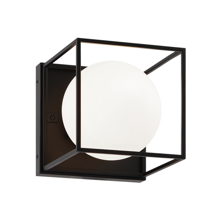 Steel Square Frame with Frosted Glass Shade Flush Mount / Wall Sconce