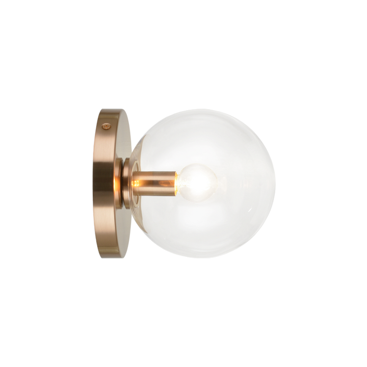 Steel Frame with Glass Globe Flush Mount