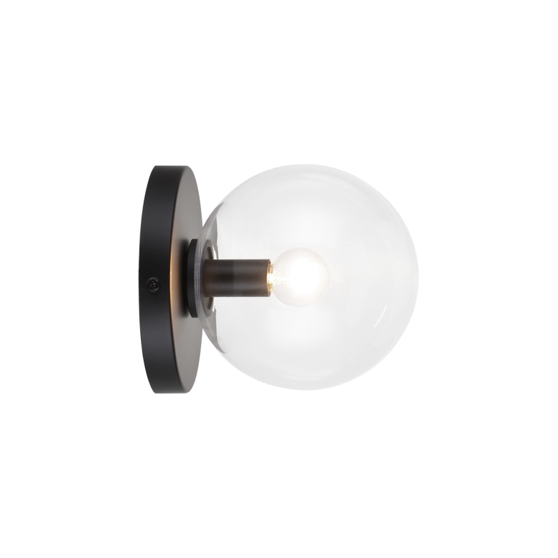 Steel Frame with Glass Globe Flush Mount