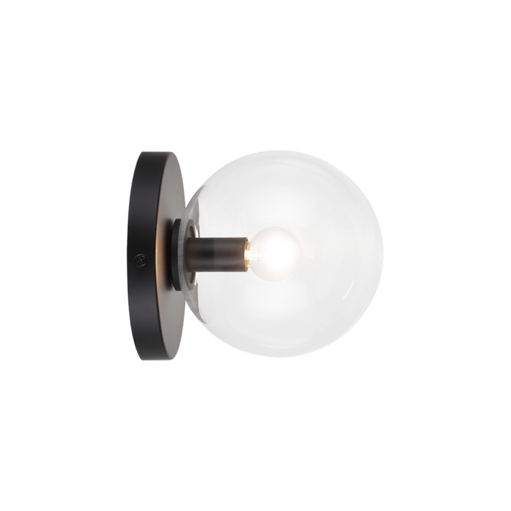 Steel Frame with Glass Globe Flush Mount