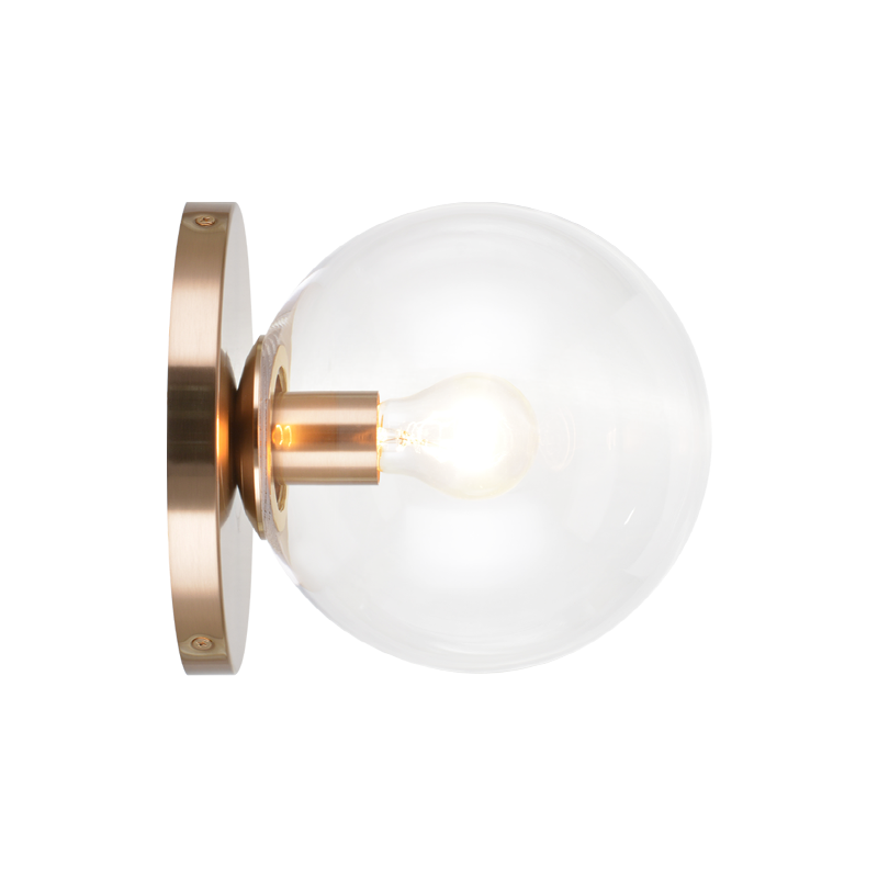 Steel Frame with Glass Globe Flush Mount