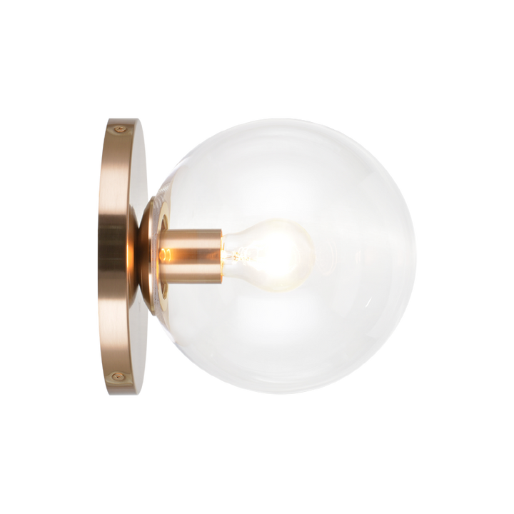 Steel Frame with Glass Globe Flush Mount