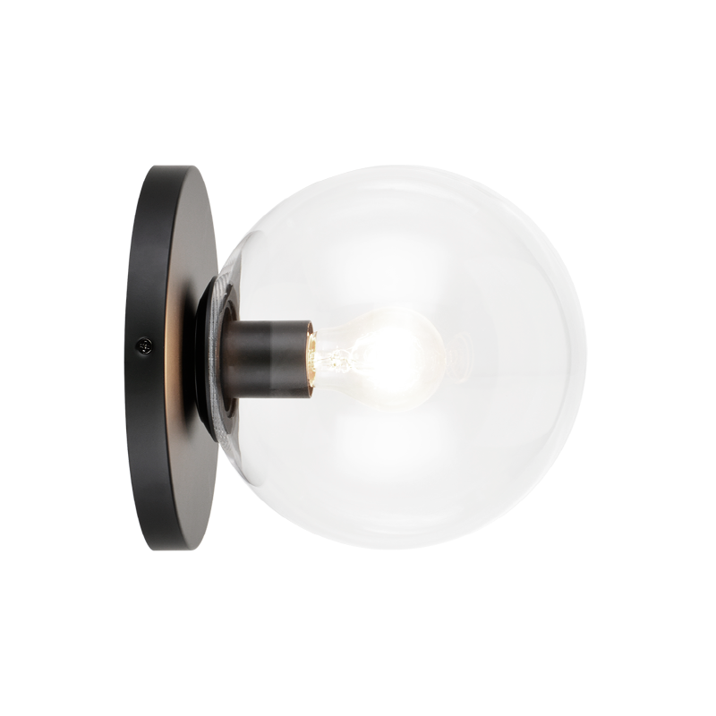 Steel Frame with Glass Globe Flush Mount